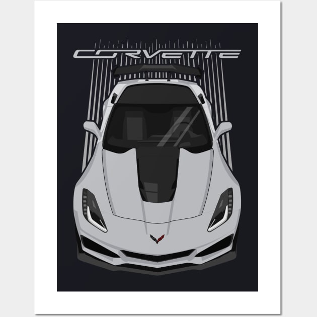 Corvette C7 ZR1 - Silver Wall Art by V8social